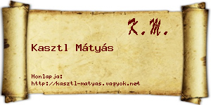 Kasztl Mátyás névjegykártya